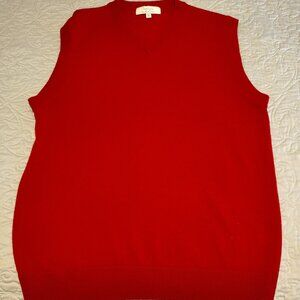 Turnbury Men's 100% Extra Fine Merino Wool Red Sweater Vest Size M.